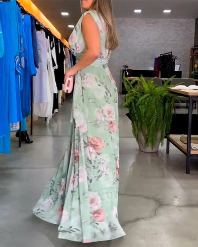 Venesa™ | Elegante vestido sin mangas con escote en V y estampado floral