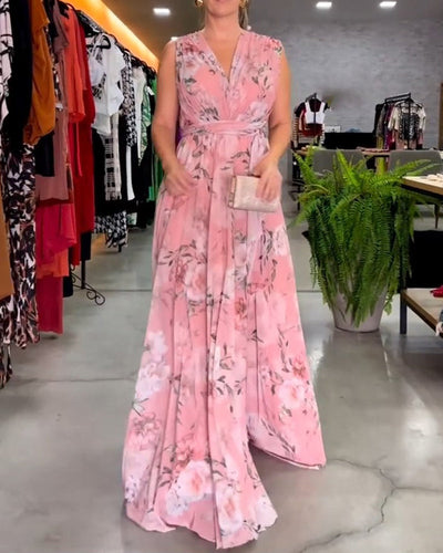 Venesa™ | Elegante vestido sin mangas con escote en V y estampado floral