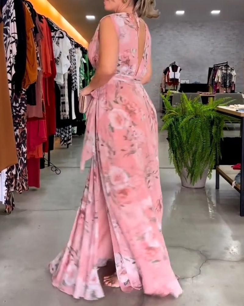 Venesa™ | Elegante vestido sin mangas con escote en V y estampado floral