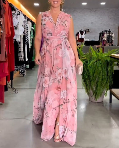 Venesa™ | Elegante vestido sin mangas con escote en V y estampado floral
