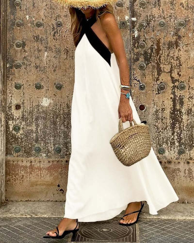 SIENNA | Elegante vestido sin espalda con cuello cruzado de moda