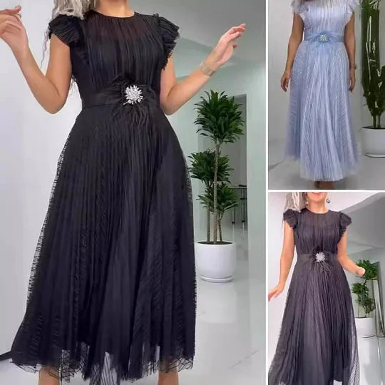Aveline – Vestido elegante de chiffon de seda