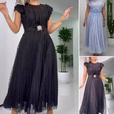 Aveline – Vestido elegante de chiffon de seda