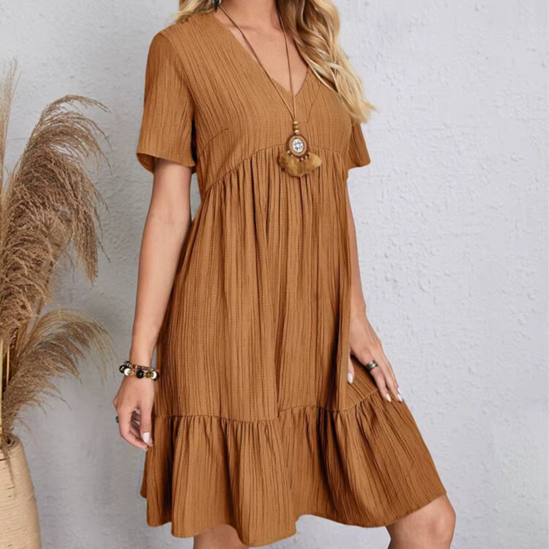 Natacha™ | Vestido fluido y favorecedor con textura plisada