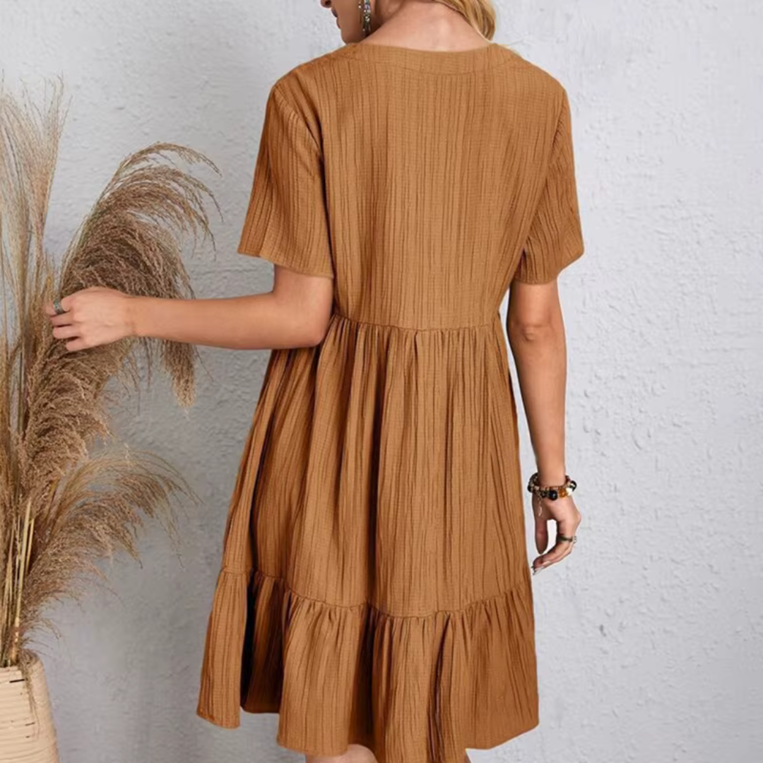 Natacha™ | Vestido fluido y favorecedor con textura plisada