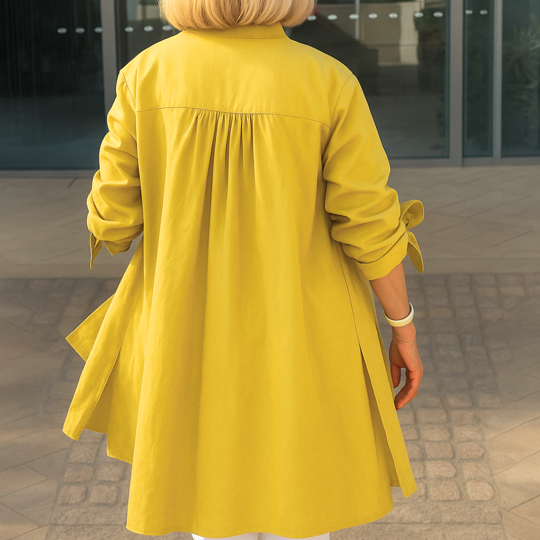 Louise™ | Blusa camisera lisa con lazo en las mangas