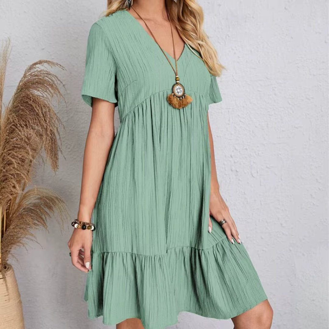 Natacha™ | Vestido fluido y favorecedor con textura plisada
