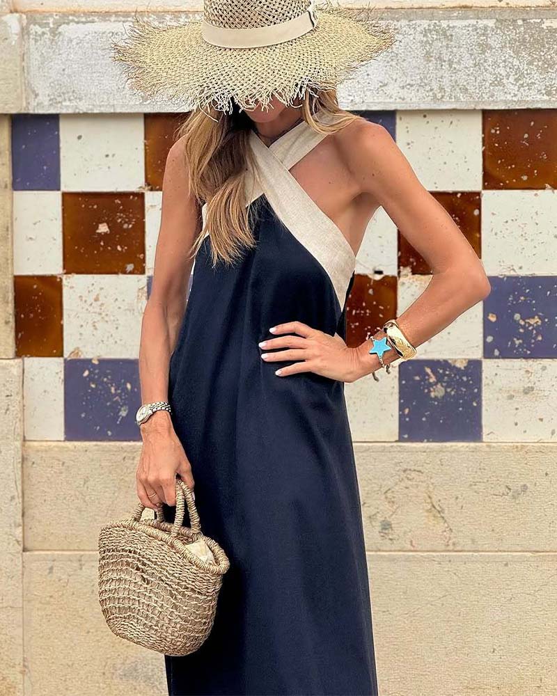 SIENNA | Elegante vestido sin espalda con cuello cruzado de moda