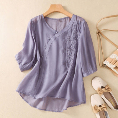 Laurienne™ |Blusa de botones asimétricos