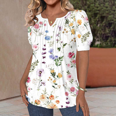 Blusa elegante con estampado floral