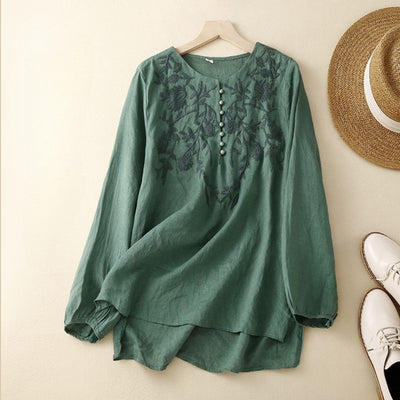 Laurienne™ | Blusa bordada con botones