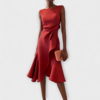 Juliette – Vestido midi asimétrico drapeado