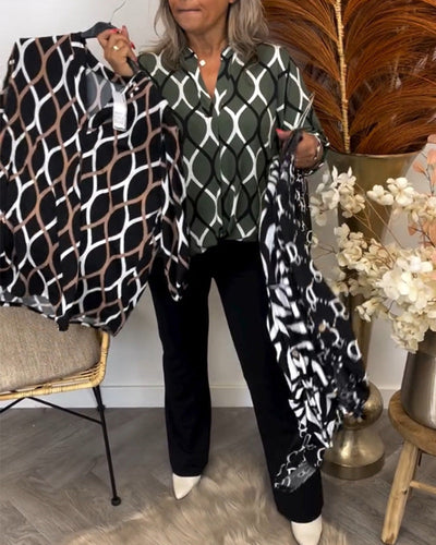 Janny™ | Blusa informal de manga larga con estampado elegante