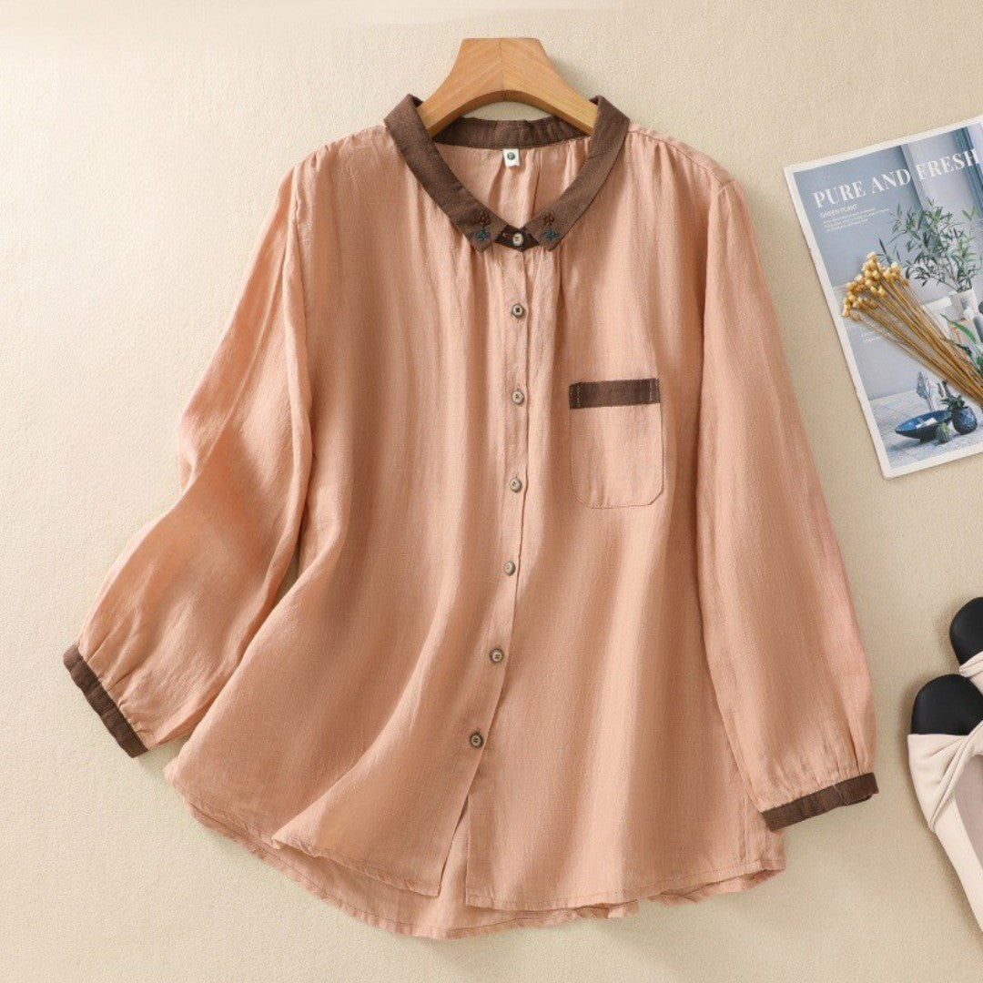 Laurienne™ | Blusa abotonada en contraste
