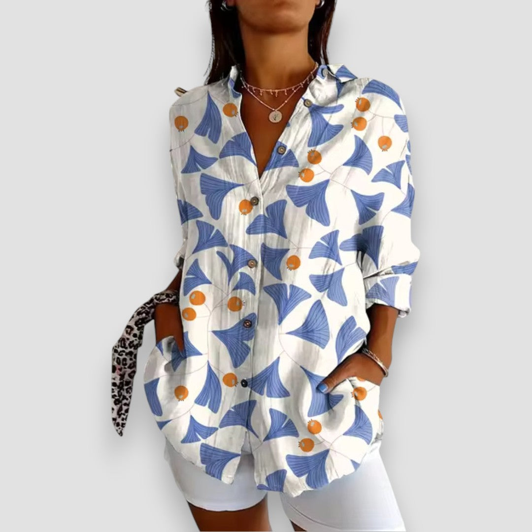 Sofia - Blusa con botones y estampado