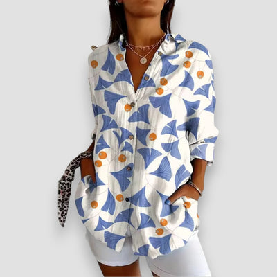 Sofia - Blusa con botones y estampado
