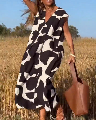 Ellen | Vestido estampado con escote en pico