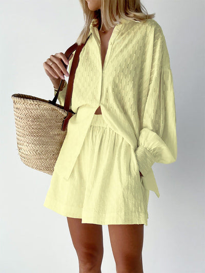 Maude | Conjunto elegante de camisa y pantalones cortos