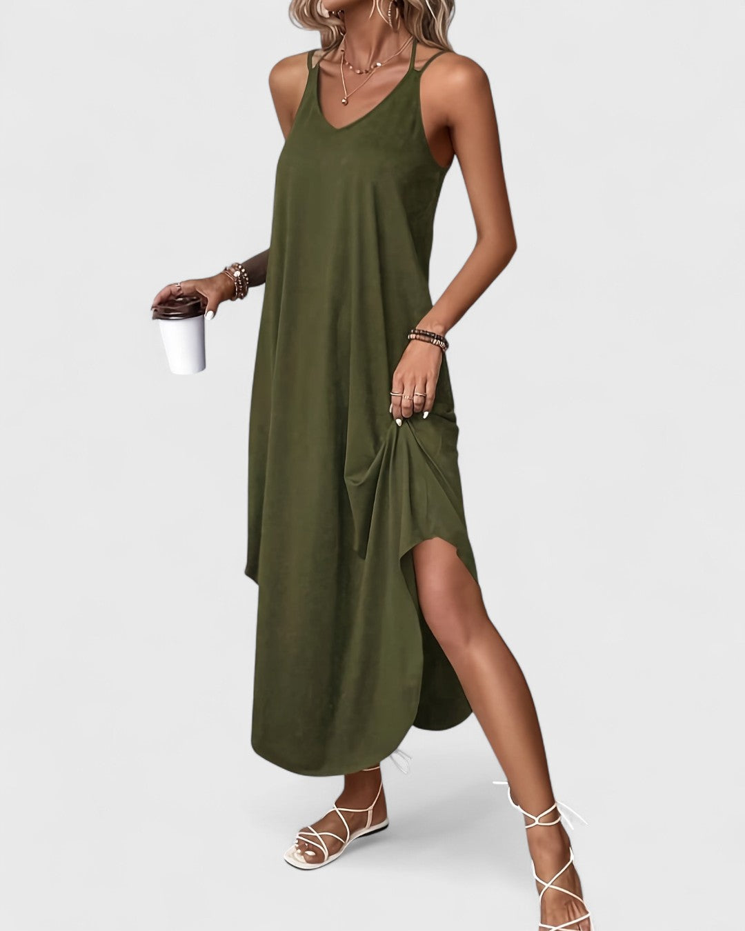 Anaelle - Camisola larga y fluida con tirantes finos