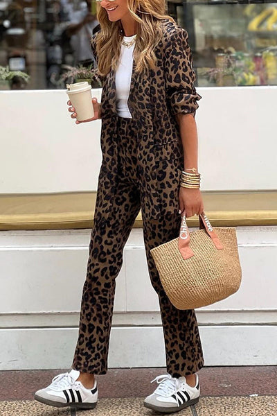 Loungewear Club™️ | Elegante conjunto con estampado de leopardo