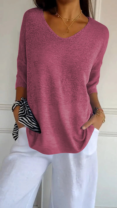 Anna - Top de malla con cuello en V