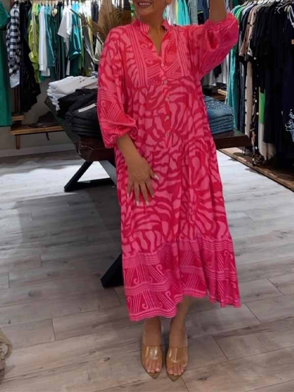 Mira | Vestido estampado con cuello en V (Casi agotado)