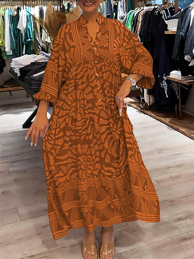 Mira | Vestido estampado con cuello en V (Casi agotado)