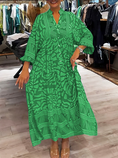 Mira | Vestido estampado con cuello en V (Casi agotado)