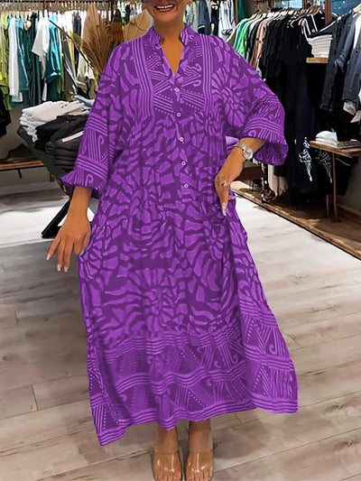 Mira | Vestido estampado con cuello en V (Casi agotado)