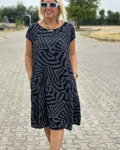 Nelia™ - Vestido de verano con cuello redondo y un bonito estampado
