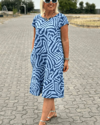 Nelia™ - Vestido de verano con cuello redondo y un bonito estampado
