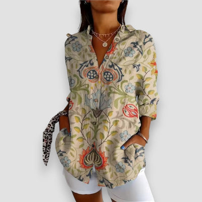 Sofia - Blusa con botones y estampado