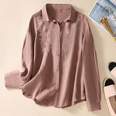 Laurienne™ | Blusa bordada con cuello clásico