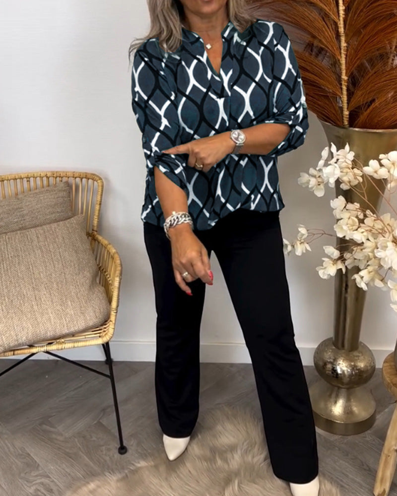 Janny™ | Blusa informal de manga larga con estampado elegante