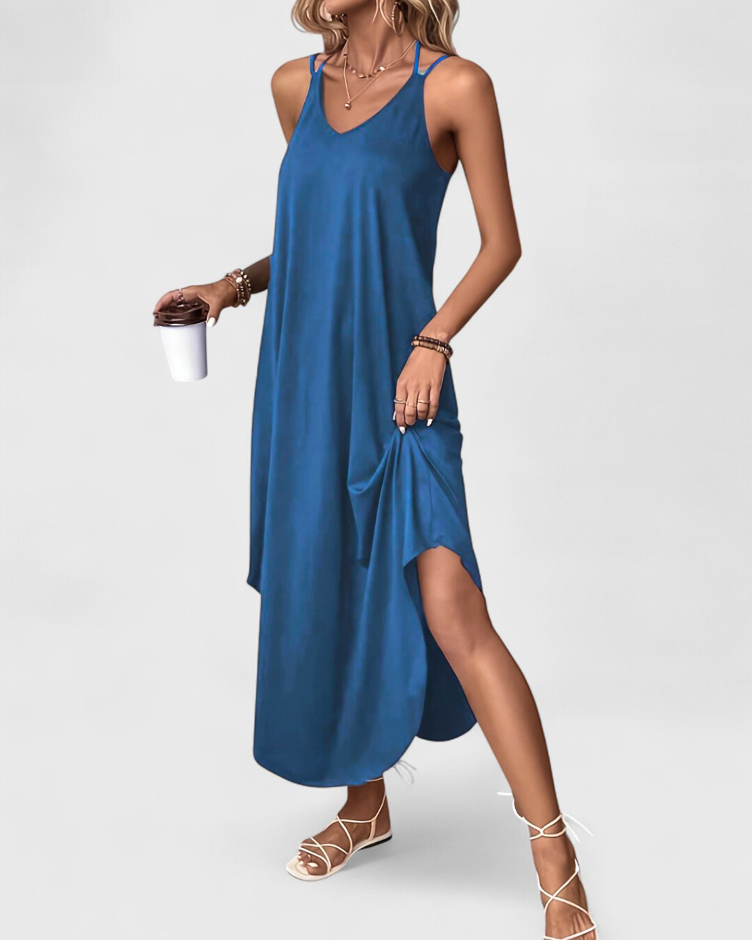 Anaelle - Camisola larga y fluida con tirantes finos