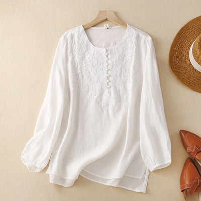 Laurienne™ | Blusa bordada con botones
