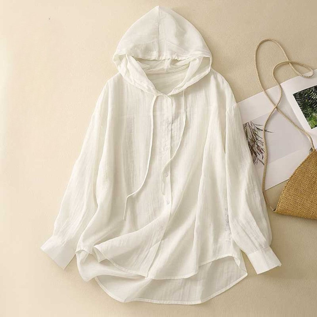 Laurienne™ | Blusa con capucha y botones