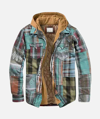 Alain – Chaqueta a cuadros con patchwork