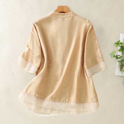Laurienne™ | Blusa abotonada con cuello mandarín