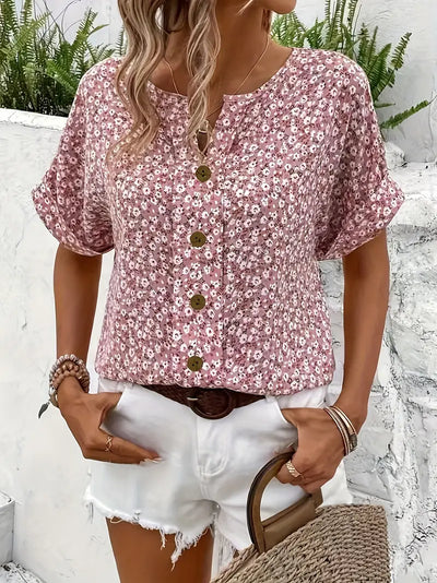 Verna | Blusa elegante con estampado floral