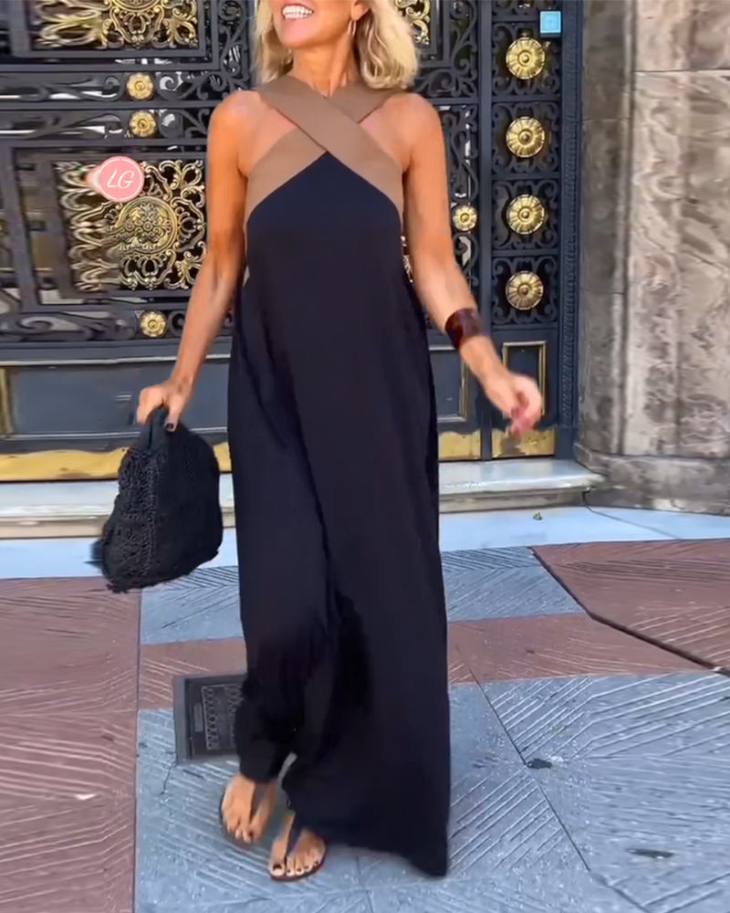 SIENNA | Elegante vestido sin espalda con cuello cruzado de moda