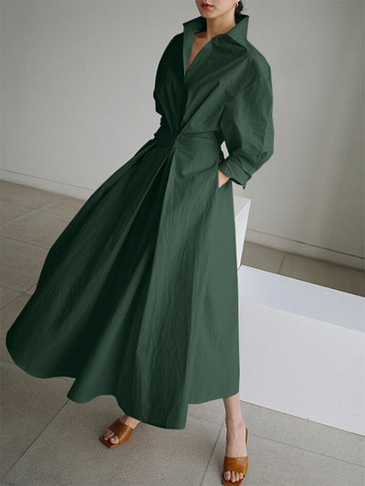 Clémence™ | Vestido midi abotonado