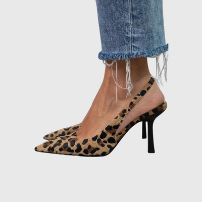 Monique – Zapatos de tacón de leopardo con punta puntiaguda