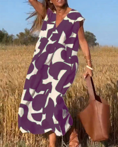 Ellen | Vestido estampado con escote en pico