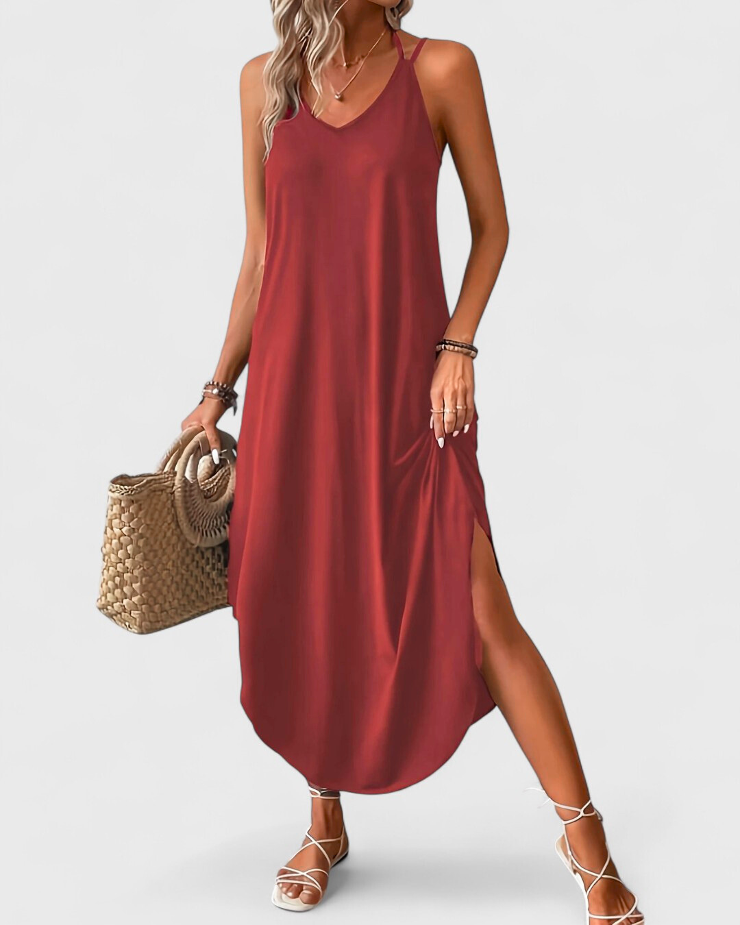 Anaelle - Camisola larga y fluida con tirantes finos