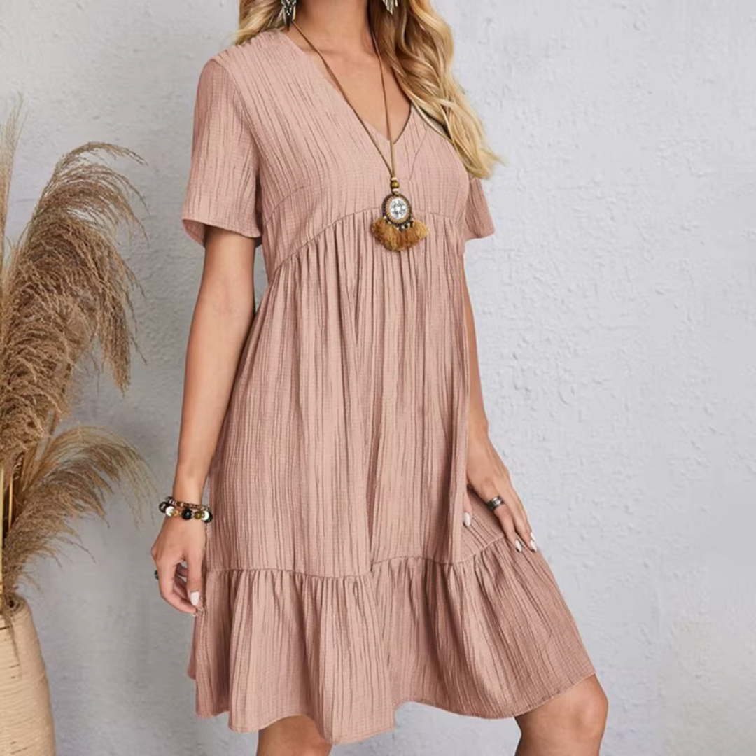 Natacha™ | Vestido fluido y favorecedor con textura plisada