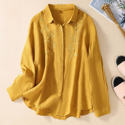 Laurienne™ | Blusa bordada con cuello clásico