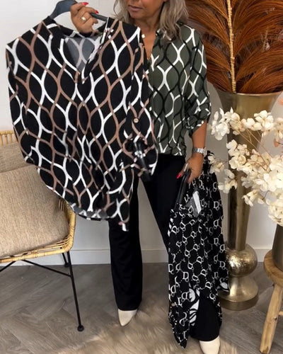 Janny™ | Blusa informal de manga larga con estampado elegante