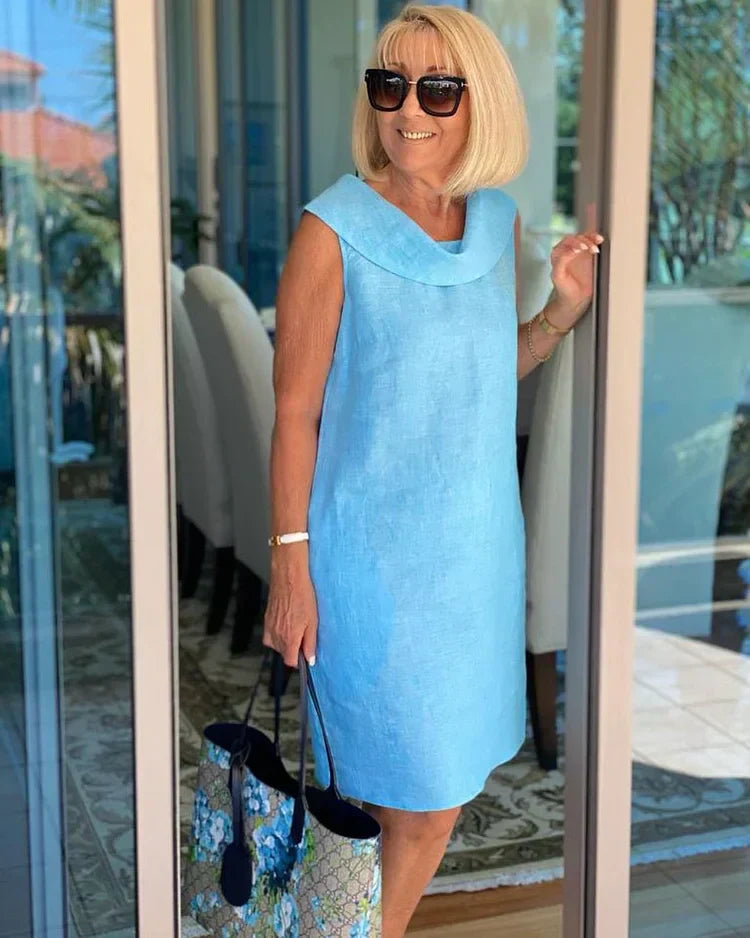 Perla – Vestido tubo sin mangas con cuello redondo