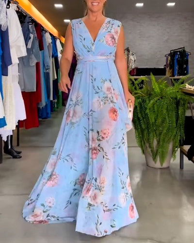 Venesa™ | Elegante vestido sin mangas con escote en V y estampado floral